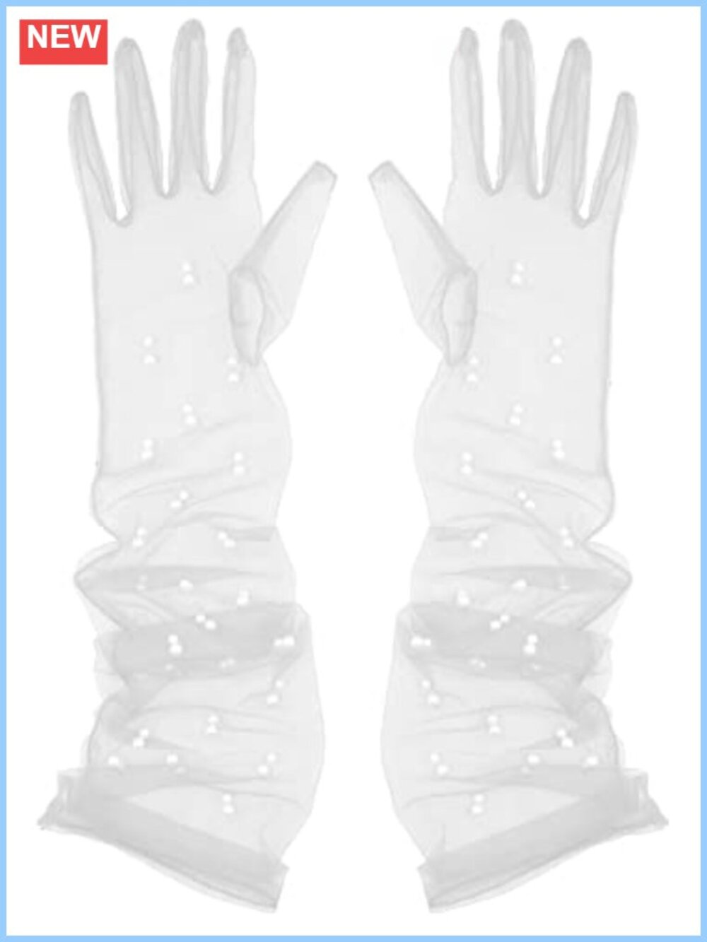 21" Tulle Sheer Elbow Length Opera Party Gloves